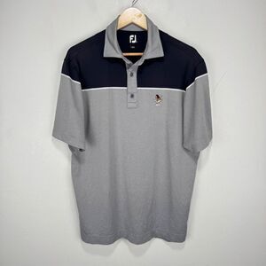 FootJoy Performance Polo Shirt Men Medium Navy‎ Gray Philadelphia Cricket Club